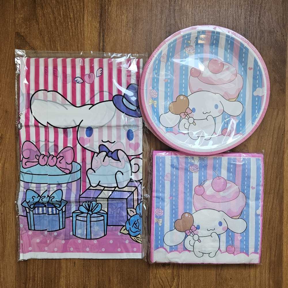 New! Cinnamoroll Party Supplies Set - Pink and Blue